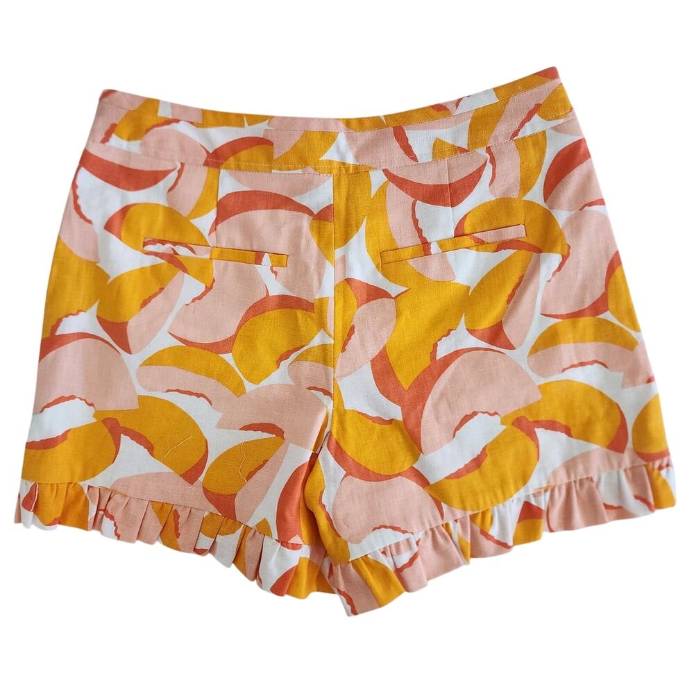 Kate Spade Peaches Print Orange and White Fruit Print Shorts Size 26 / 2 / XS - Picture 4 of 7